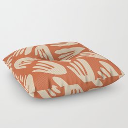 Papier Découpé Abstract Cutout Pattern 2 in Mid Mod Burnt Orange and Beige  Floor Pillow