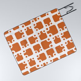 Mid Century Modern Abstract Pattern Burnt Orange 1 Picnic Blanket