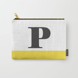 Monogram Letter P-Pantone-Buttercup Carry-All Pouch | Graphic Design, Typography, Digital 