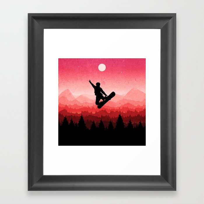 Snowboard Skyline I Framed Art Print