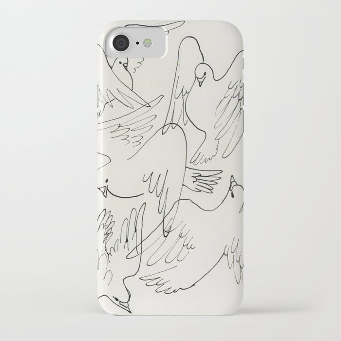 Doves flying in the snow iPhone Case
