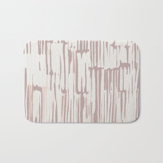 Simply Bamboo Brushstroke Lunar Gray on Clay Pink Bath Mat