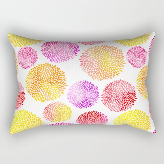 Yellow Red Purple Fireworks Rectangular Pillow