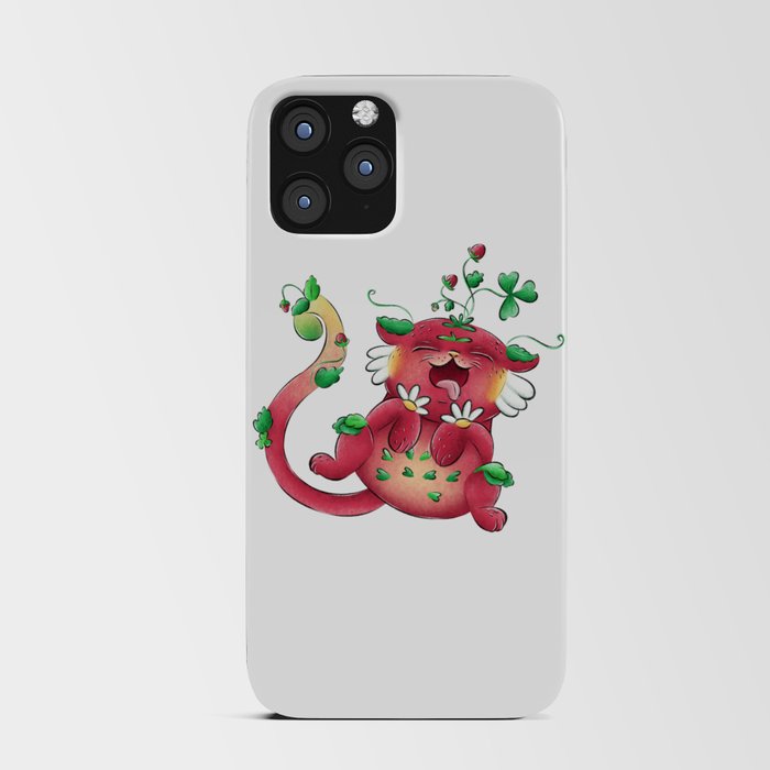 A cute digital art of unic fantasy character - keeper of strawberry beds iPhone Card Case