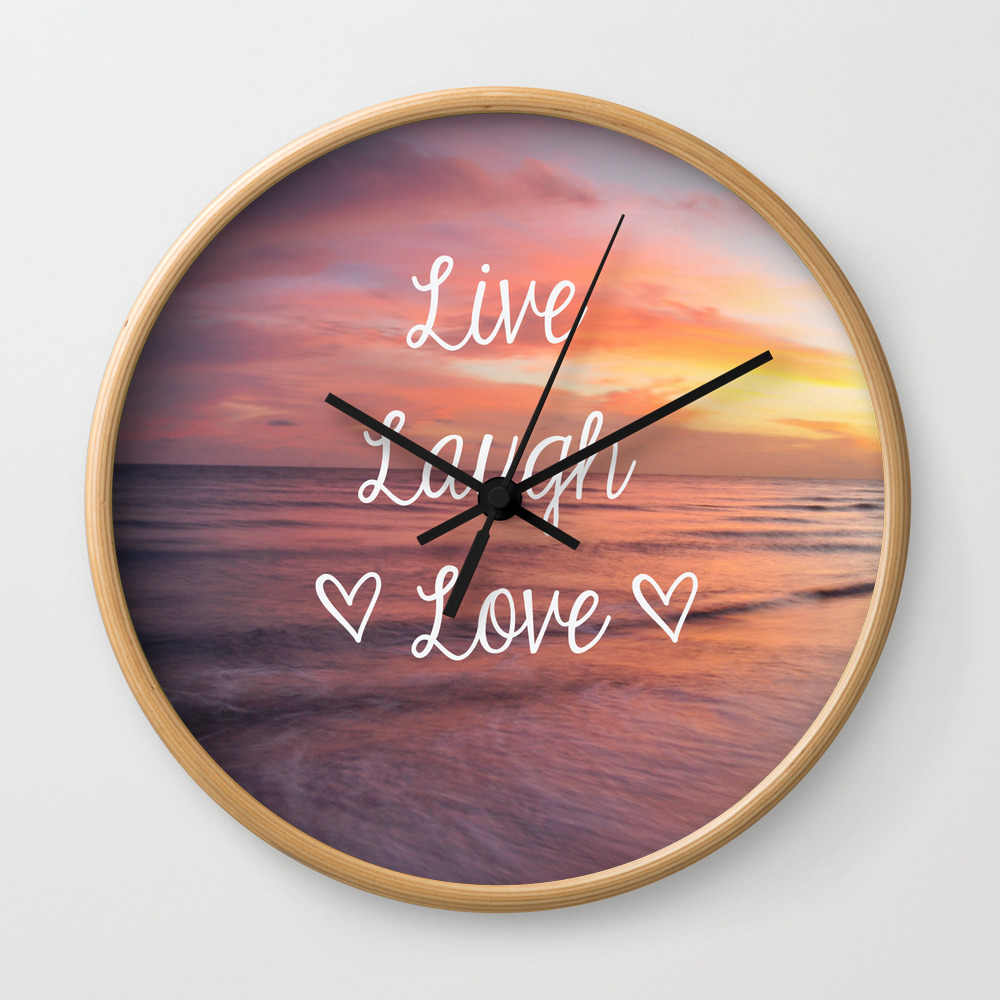 Live Laugh Love Beach Wall Clock