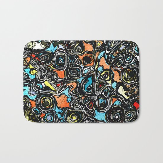 Abstract Shapes And Textures Bath Mat