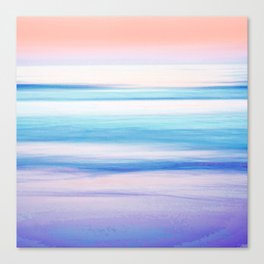 sunset painted realistic ocean scene in pastel Canvas Print