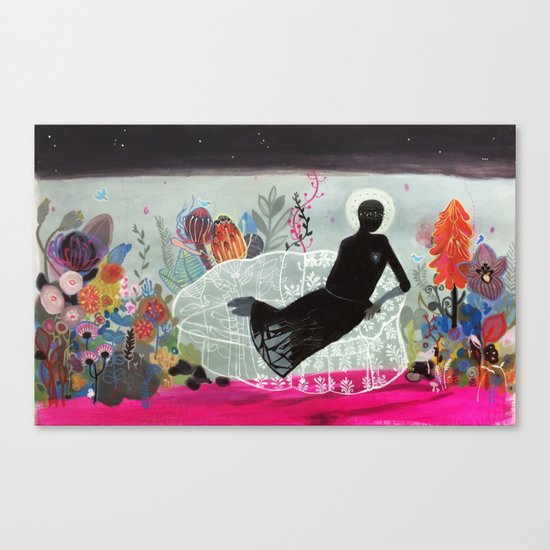 Consultation With Blue Bird Canvas Print