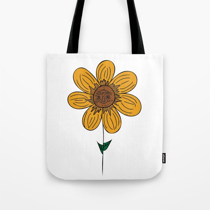 Sun Flower Sunflower Face Tote Bag
