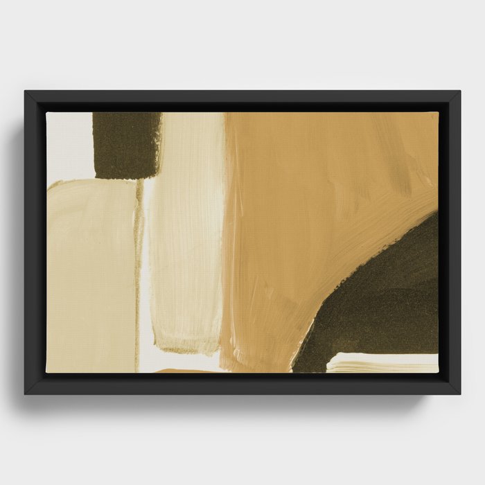 Ochre Abstract Framed Canvas