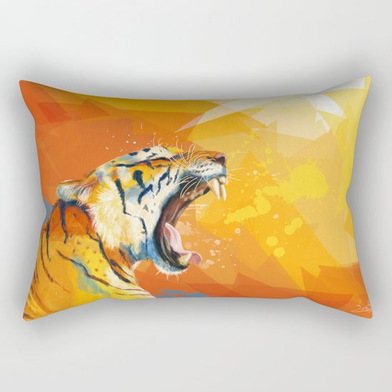 Tiger in the morning Rectangular Pillow