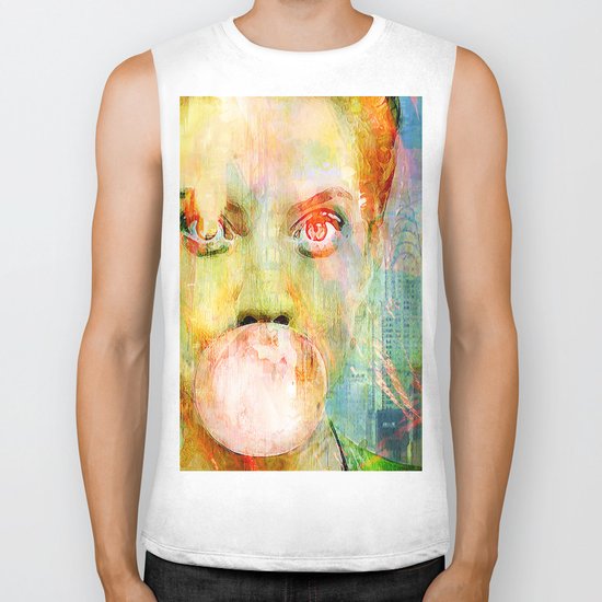 bubble gum girl Biker Tank