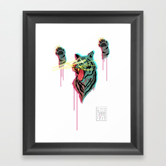 Tiger With F**king Lazers Framed Art Print