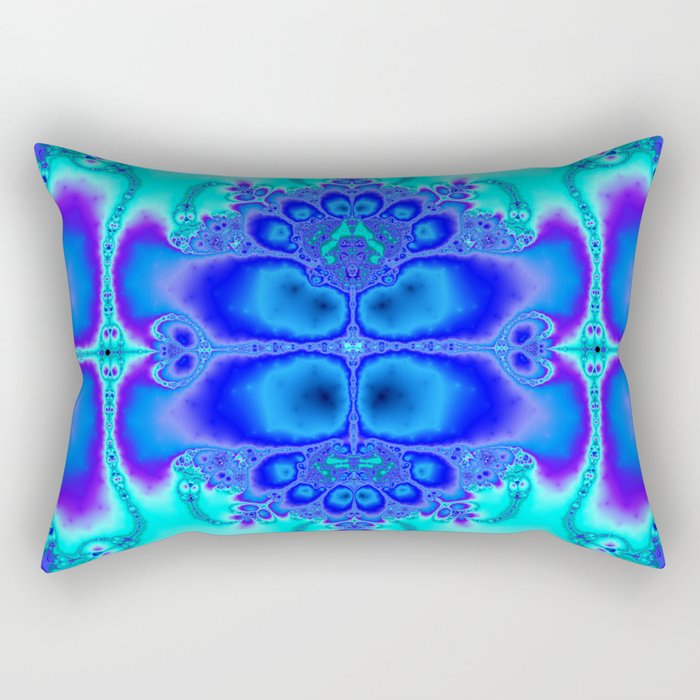 "Electric Purplescape" Trippy Fractal Art Rectangular Pillow