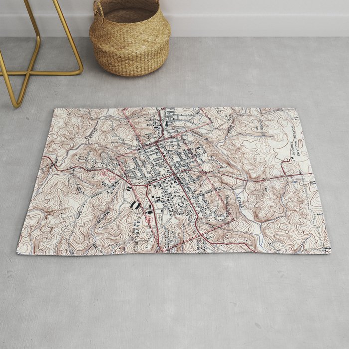 Vintage Map of Chapel Hill North Carolina (1946) Rug by BravuraMedia