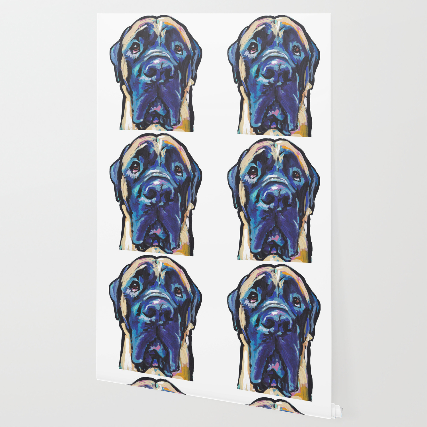 Fun English Mastiff Dog Bright Colorful Pop Art Painting By Lea Wallpaper By Wilddogs Society6