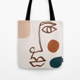 Face Line Art-Abstract Shape Composition Tote Bag