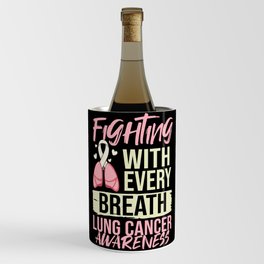 Lung Cancer Ribbon White Awareness Survivor Wine Chiller