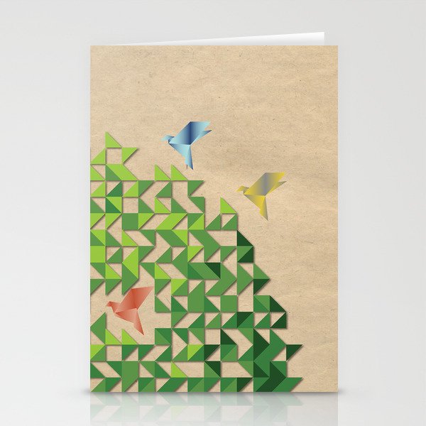 Where Origami Birds Go Stationery Cards