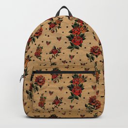 Retro rose tattoo Backpack