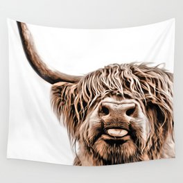 Funny Higland Cattle Wall Tapestry