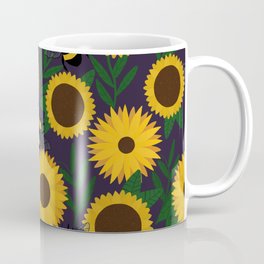 Sunflower Bee Pattern Coffee Mug