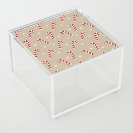 Candy Cane Pattern (tan, red, white) Acrylic Box