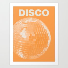 Orange Disco Ball Art Print