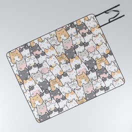 Kawaii Cute Cats Pattern Picnic Blanket