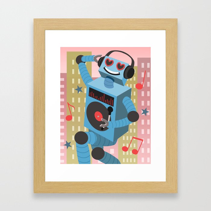 Robot DJ Framed Art Print