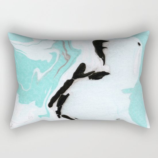 blue marble agathe Rectangular Pillow