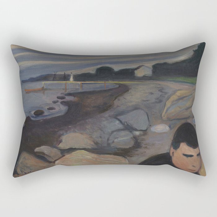 Melancholy 1892 Edvard Munch Rectangular Pillow