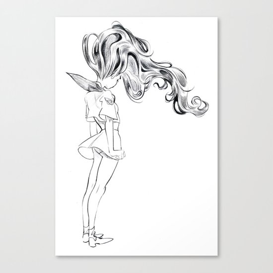 A girl in love Canvas Print