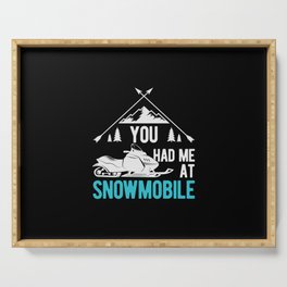 Funny Snowmobile Lover Serving Tray