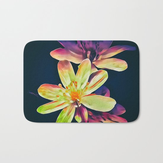 Morning in the garden Bath Mat
