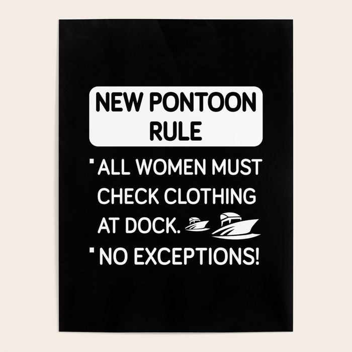 Funny Pontoon Rules Poster by Niks Shop Society6