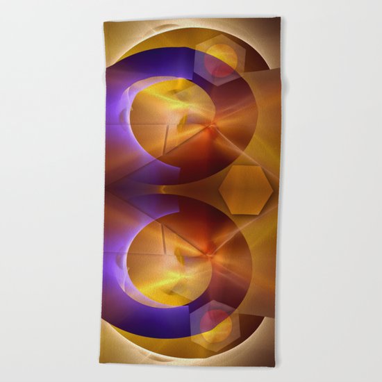 Modern abstract with a golden glow Beach Towel