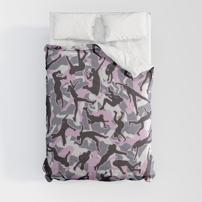 Volleyball Player Camo Camouflage Pattern Pink Comforter