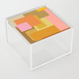 Mid Century Modern Shapes in Burnt Orange Acrylic Box
