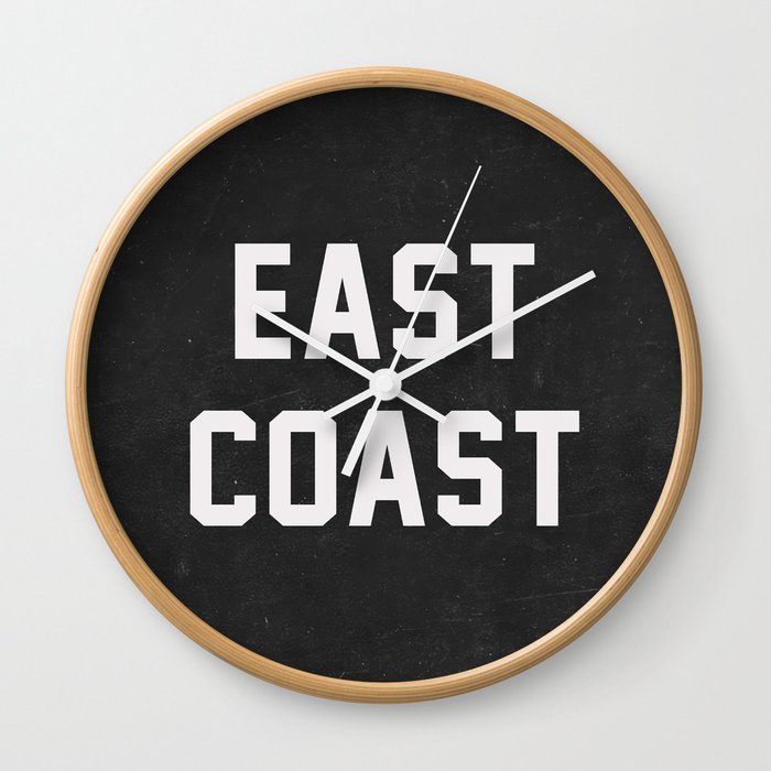 East Coast - black Wall Clock