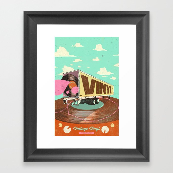 VINTAGE VINYL Framed Art Print