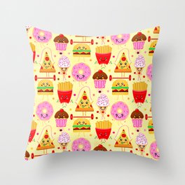 Fit Fast Food Throw Pillow