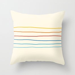 Bright Classic Abstract Minimal 70s Rainbow Retro Summer Style Stripes #1 Throw Pillow