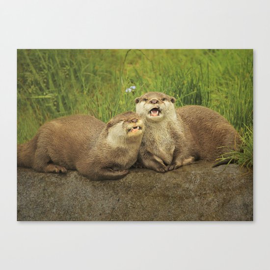 Mr & Mrs Otter Canvas Print