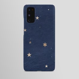 Good night - Leaf Gold Stars on Dark Blue Background Android Case
