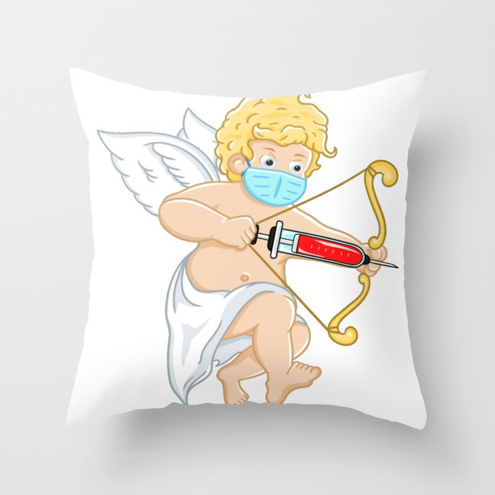 Valentines Day Masked Cupid Funny Velentine Gift Idea For Wmen & Men Throw Pillow