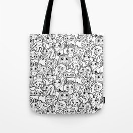 Monster Friends Black & White Pattern Tote Bag