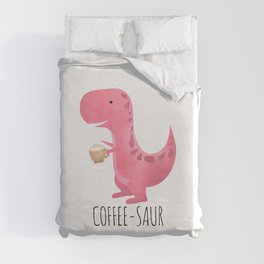 Coffee-saur | Pink Duvet Cover