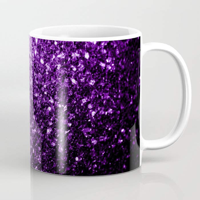 Dark Purple faux shiny glitter sparkles Coffee Mug