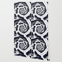 Black and white abstract vortex Wallpaper